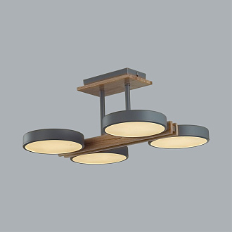 Потолочный светильник 33*40*17 см, 1*LED*108W 3000-4000-6000K Lumion Plato 8031/72CL серый, дерево