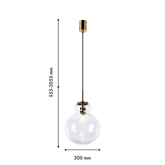 Подвесной светильник 30*205,5 см, 40W, Favourite Ortus 4267-2P прозрачное стекло