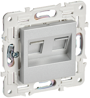 SKANDY Розетка комп. 2-ая RJ45 кат.6 SK-K04S сереб. IEK, SK-K20-2-K23