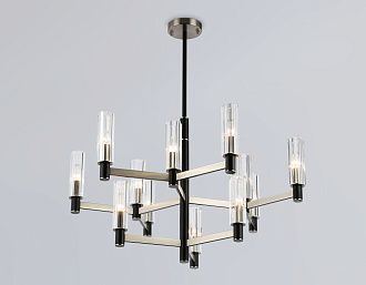 Люстра на штанге **53-90,5 см, 12*E14*40W, K, Ambrella Light High Light LH55505, черный, сатин