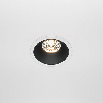 Светильник 9 см, 15W, 3000K, Maytoni Downlight Alfa LED DL043-01-15W3K-RD-WB, белый-черный