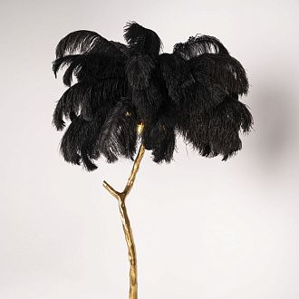 Торшер страусиные перья Feather Lamp A MODERN GRAND TOUR черный 180*40*40 см, 5*E14*40W, ImperiumLoft 41.108-0, Латунь