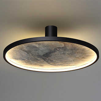 Настенно-потолочный светильник 51*16 см, LED 1*45W, 3000 К, Odeon Light Stoflake 5078/45L, матовый черный/серо-бежевый