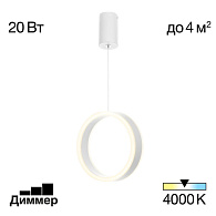 Подвесной светильник 20*33/125 см, 20W, 4000K Citilux CL719000 Дуэт Белый