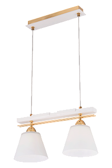 Люстра L420 x W170 x H220(1000), мм, 2*40W (80W), WHITE+GOLD(БЕЛЫЙ+ЗОЛОТО) Sfera Sveta 85595/2P WHITE+GOLD