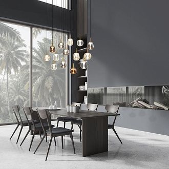 Люстра подвесная 90*30*-212,5 см, 14*LED*5W, 3000K, Mantra Andromeda MAN8936+14PL, золотой