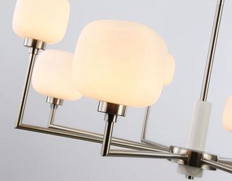 Люстра на штанге с мрамором **30-68 см, 8*G9*40W, K, Ambrella Light High Light LH53003, сатин