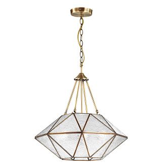 Подвесная люстра Favourite Osten 2925-7P, L510*W475*H530/1590, античной латуни, плафон из прозрачного стекла с эффектом льда
