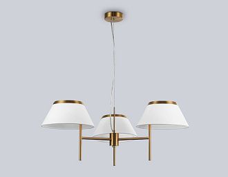Подвесная люстра с абажурами **29-108 см, 3*E14*40W, K, Ambrella Light High Light LH72471, латунь