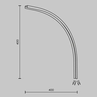 Коннектор радиусный внутренний Maytoni Basity TRA172ICL-R300-11B, черный