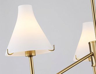 Люстра со стеклянными плафонами на штанге **59- см, 3*E14*40W, K, Ambrella Light High Light LH57131, латунь