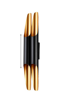 Бра 12*9 см, Crystal Lux CLT 332W4-V2 BL-GO Черный/Золотой