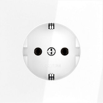 Розетка встраиваемая Voltum S70 с заземлением 16А, белый  пластик  VLS040101
