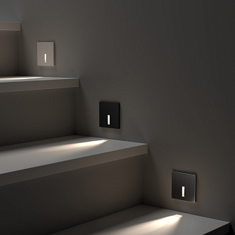 Подсветка ступеней лестницы 3,5*8,6 см, LED * 3W, 3000K, Denkirs Troms DK1030-BK, черный