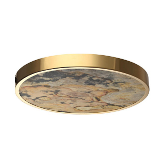 Настенно-потолочный светильник 50*50*5 см, LED 1*40W, 3000-4000-6000 К, Odeon Light Bergi 5079/40L, золотой глянцевый/серо-бежевый