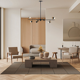 Светильник 97 см, Freya FR5201PL-06B, черный-латунь