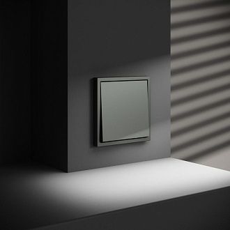 Проходной переключатель встраиваемый Voltum S70 одноклавишный 10А, титан пластик Soft touch VLS010306