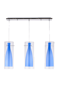 Люстра L640 x W120 x H1000, мм, 3*40W (120W), BLUE(Голубой) Sfera Sveta 5066/3 BLUE