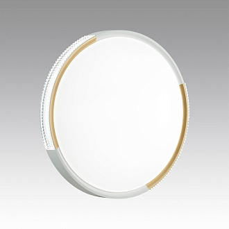 Cветильник 49*6 см, LED 72W, 3000-6000 К, IP43, белый/золотистый, пластик Sonex Velio, 7612/EL