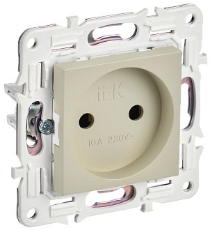 SKANDY Розетка без з/к/ш 10А SK-R02B беж. IEK, SK-R10-10-K10