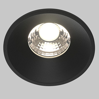 Встраиваемый светильник 6*6*5,3 см, LED, 7W, 4000К, Maytoni Technical ROUND DL058-7W4K-B черный, вр 5,4 см