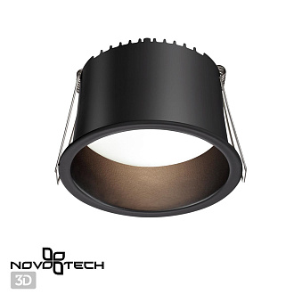 LED светильник 10 см, 12W, 4000K, Novotech Tran 358902, черный, вр 8,8 см