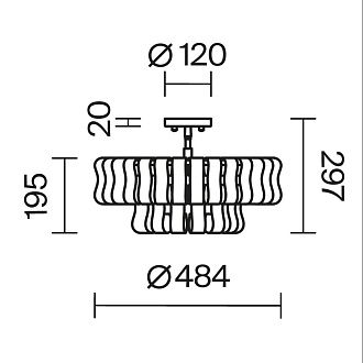 Светильник *48,4*-29,7 см, 5*E14*40W, Maytoni  MOD538CL-05MG, Матовое Золото