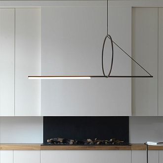 Подвесной светильник SUSPENSION CERCLE ET TRAIT – GRAPHITE SATINE L170 170*45*45 см, 1*LED*25W, 3000K, ImperiumLoft 40.1282-0, Чёрный