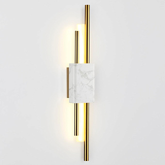 Светодиодный светильник 60 см, 10W, 3000K, Odeon Light MARMI 4359/10WL, золото-белый мрамор