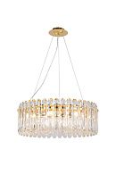 Люстра Ø600 x H220 (1200), мм, 9*40W (360W), GOLD+CLEAR (Золото + Прозрачный Хрусталь) NewRgy 5075-9GD GOLD+CLEAR