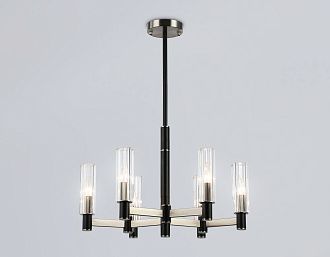 Люстра на штанге **38-76 см, 6*E14*40W, K, Ambrella Light High Light LH55501, черный, сатин