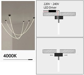 Светильник подвесной ElegantLight DZN-8311 SILICONE  D22/H3000/1/LED/4000K 24-07 (1/10) 220v