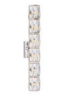 Бра L120 x W110 x H600, мм, 6*10W (60W), CHROME+CLEAR (Хрос + Прозрачный Хрусталь) NewRgy W2405R/6A CHROME+CLEAR