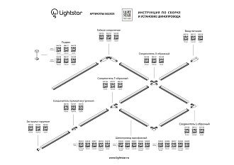 Трек двухконтактный однофазный накладной 2*3,4 см, Матовый Белый Lightstar Barra 502025