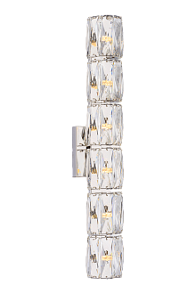 Бра L120 x W110 x H600, мм, 6*10W (60W), CHROME+CLEAR (Хрос + Прозрачный Хрусталь) NewRgy W2405R/6A CHROME+CLEAR
