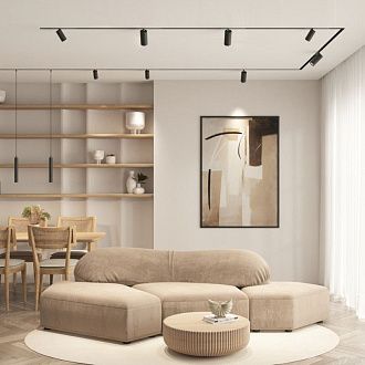 Трековый однофазный светильник 5 см, 10W, 4000K, Denkirs Simple Spot DK8210-BK, черный