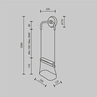 Светильник 25 см, 8W, 3000K, Maytoni Cabaret MOD170WL-L8BS3K1, латунь