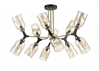 Потолочная люстра  90*102 см, 12*E14 черный, золото Vele Luce Sereno VL2194L12