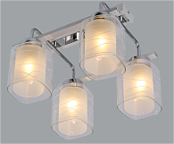 Люстра L310 x W310 x H230, мм, 4*40W (160W), CHROME+WHITE (Хром+Белый) Rilon 20221/4 CHROME+WHITE