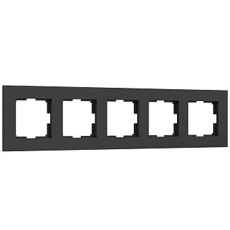 W0052908 Рамка на 5 постов Slab, черный софт Werkel, 4690389207907
