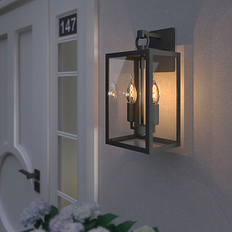 Уличный настенный светильник Candle D 35150/D черный Elektrostandard