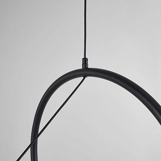 Подвесной светильник SUSPENSION CERCLE ET TRAIT – GRAPHITE SATINE L120 120*45*45 см, 1*LED*25W, 3000K, ImperiumLoft 40.1282-0, Чёрный