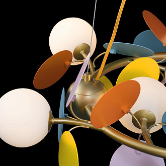 Люстра подвесная LOFT IT Matisse 10008/700 mult, диаметр 70 см, золото-разноцветный