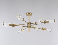 Люстра со стеклянными плафонами на штанге **33- см, 8*E14*40W, K, Ambrella Light High Light LH55162, латунь