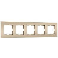 W0052911 Рамка на 5 постов Slab, шампань софт Werkel, 4690389218460
