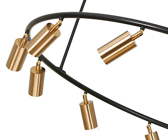 Подвесная люстра KINK Light Кайко 07615-12, диаметр 120 см, черный-бронза