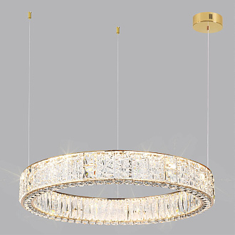 Люстра 80*80*80 см, LED 1*100W, 3700 К, Odeon Light Version 5071/100L, золото/прозрачный