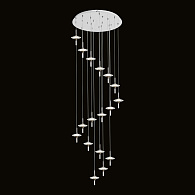 Потолочный светильник 60*110-170 см, 15*LED, 3W, 4000K, Lussole Littlerock LSP-7374, хром