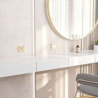 W0011111 Рамка на 1 пост Favorit, шампань,стекло Werkel, 4690389159497