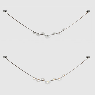 Светильник подвесной 304*9,5*8 см, LED*7*5W 3000K Crystal Lux BOSQUE SP7 L3000 BROWN/TRANSPARENT Коричневый